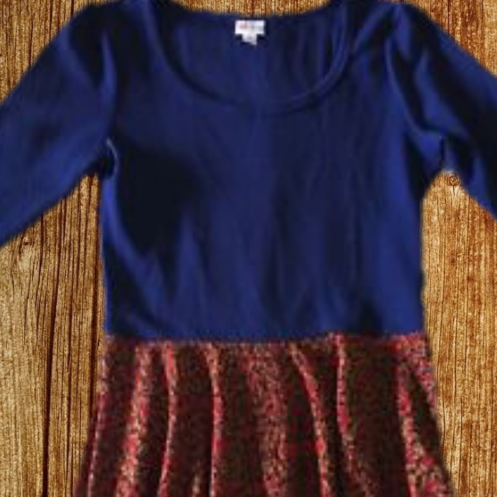 Like new Lularoe blue floral Nicole A- line dress